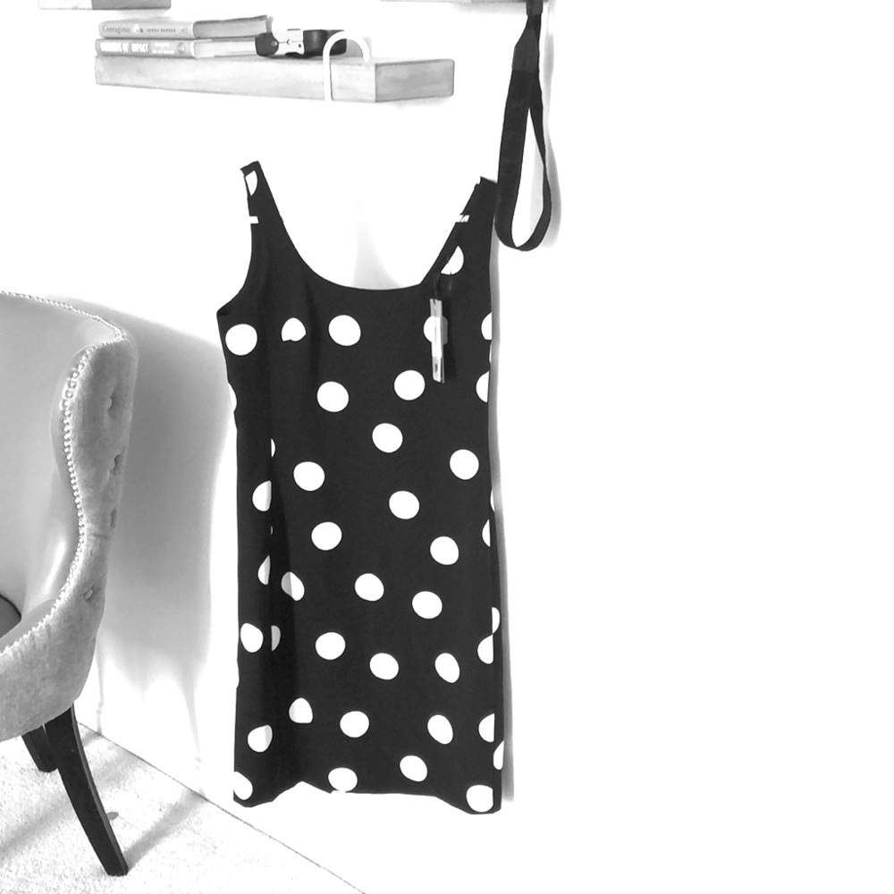Black and white polka dot dress